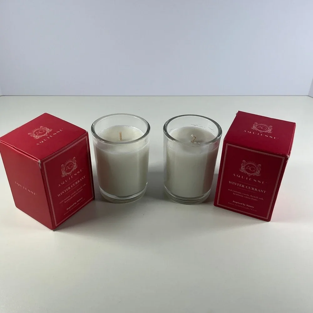NIB Lot of 2 Aquiesse‎ Winter Currant Luxury Scented Candles 6.5oz each